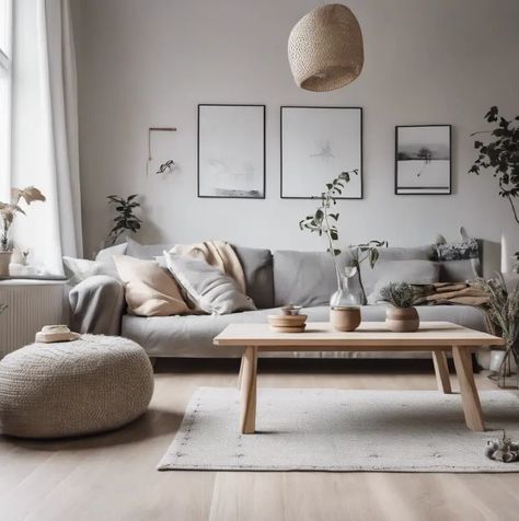 Cozy Scandinavian Chic: A Guide to Creating a Nordic Living Room - Tiwala Lifestyle Scandinavian Living Room Grey Couch, Nordic Living Room Design, Nordic Living Room Inspiration, Contemporary Scandinavian Interior, Scandinavian Livingroom, Scandi Interior Design, Hygge Living Room, Hygge Aesthetic, Modular Architecture