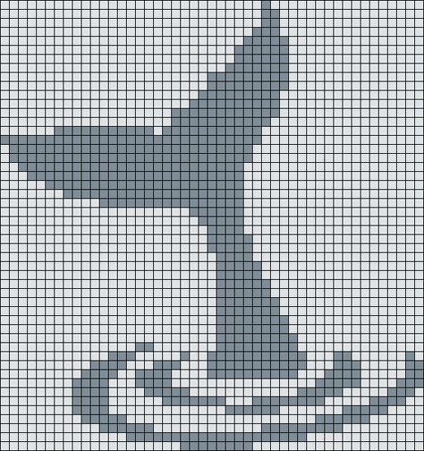 Whale Tapestry Crochet, Whale Knitting Pattern, Whale Alpha Pattern, Filet Crochet Charts Free, Fish Alpha Pattern, Whale Pixel Art, Whale Cross Stitch, Crochet Tapestry Pattern, Graph Crochet