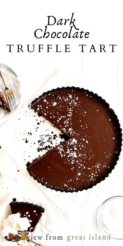 Best Chocolate Tart Recipe, Dark Chocolate Torte, Chocolate Truffle Tart, Chocolate Dessert Christmas, Unique Chocolate Desserts, Fall Tart Recipes, Pretty Tarts, Thanksgiving Tart, Gluten Free Chocolate Tart