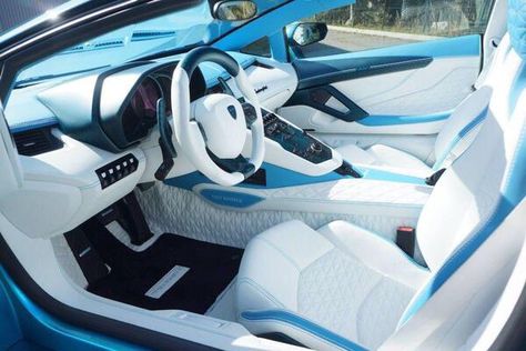 Ice Cold Interior Lamborghini Aventador Interior, Lamborghini Interior, Blue Lamborghini, White Lamborghini, Aventador Lamborghini, Inside Car, Luxury Car Interior, Truck Interior, Blue Car