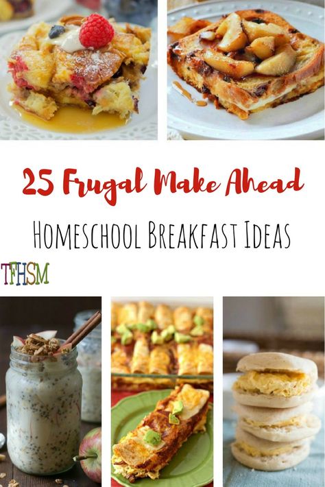 Homeschool Breakfast, Cheap Meals For Two, Make Ahead Breakfast Ideas, Meals For Three, Budget Dinner Recipes, Cheap Breakfast, Inexpensive Dinners, Breakfast For A Crowd, Free Homeschool Resources