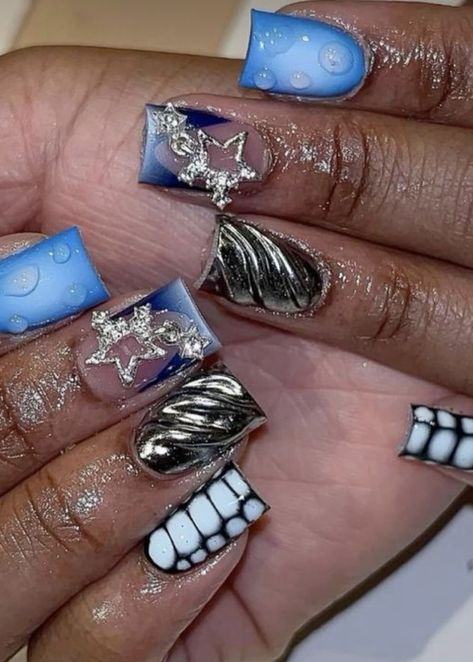 Birthday Nails Scorpio, Scorpio Birthday Nails, Nails Scorpio, Bedazzled Nails, Fashion Collection Inspiration, Scorpio Birthday, Long Acrylic, Hygiene Products, Birthday Nails