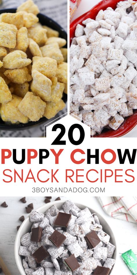 delicious monkey munch sweet snack recipes Fun Puppy Chow Recipes, Monkey Munch Recipe, Flavored Puppy Chow Recipes, Crispix Puppy Chow Original, Chex Cereal Recipes, Puppy Chow Snack Mix Recipe, Monkey Munch, Recipe For Puppy Chow Chex Cereal, Puppy Chow Snack