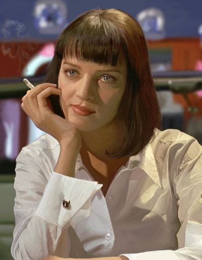 mia wallace images - Yahoo Search Results Uma Thurman, Quentin Tarantino, Pulp Fiction, Costume Ideas, Halloween Costume, Halloween Costumes, Film, Tv, Hair