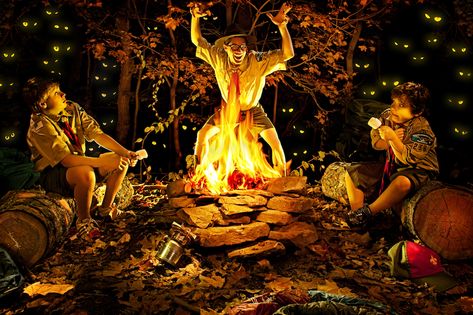 Campfire Stories For Kids, Library Mural, Memory Illustration, Dark Costumes, Scary Tales, Stories Funny, Campfire Stories, Hot Dance, Story Drawing