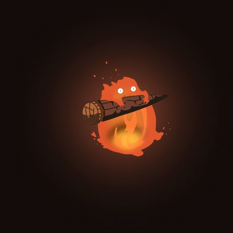 #howlsmovingcastle #calcifer Fire In Howls Moving Castle, Calcifer Book Version, Calcifer Wallpaper Desktop, Calcipher Howl's Moving Castle, Calcifer Pfp, Iwatch Wallpapers Aesthetic, Apple Watch Wallpaper Backgrounds Aesthetic, Calcifer Wallpaper, Howl's Moving Castle Wallpaper