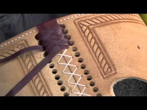 Lacing Tutorial, Leather Tutorial, Leather Lacing, Tooling Patterns, Leather Armor, Leather Carving, Leather Art, Sewing Leather, Leather Books