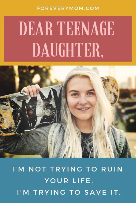 This letter from a mother to her teenage daughter is almost like a mother's love poem. It explains so well the maternal love that protects her child in any circumstance.  #christianparenting #parenting #teenagers #godscalling #motherhood #motherdaughter #motherlylove #mamabear Raising A Teenage Daughter, Teenage Daughter Quotes From Mom, To My Teenage Daughter, Poems About Mothers Love, Teenage Daughter Quotes, Girls Advice, Raising Teenagers, Parenting Girls