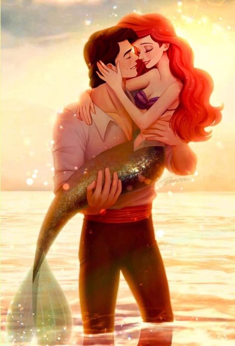 Ariel And Eric, Ariel And Eric Wallpaper Iphone, Ariel And Eric Fan Art, Ariel Eric Fanart, Disney Princess Fanart Ariel, Princess Ariel And Prince Eric, Ariel Wallpaper, Princesa Ariel Disney, Ariel Disney