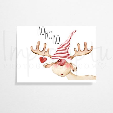 Christmas Card Ideas Handmade Drawing, Hand Painted Cards Ideas Simple, Watercolor Holiday Card Ideas, Christmas Watercolor Cards Ideas, Reindeer Christmas Cards, Reindeer Printable, Watercolor Christmas Cards Diy, Painted Christmas Cards, Christmas Stock Photos