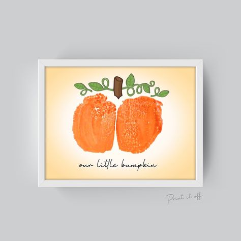 Bum Print Art Baby, Baby Thanksgiving Crafts, Baby Pumpkin, Baby Art Projects, Footprint Crafts, Baby Keepsakes, Halloween Arts And Crafts, Diy Bebe, Thanksgiving Baby