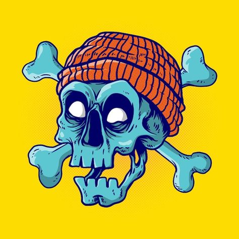 Skull wearing beanie with crossbones in ... | Premium Vector #Freepik #vector #skull-crossbones #skull-bones #skull #cartoon-hat Horror Show, Brochure Cover, Facebook Image, Skull And Crossbones, Iconic Photos, Skull And Bones, Vector Stock, Vector Photo, Premium Vector