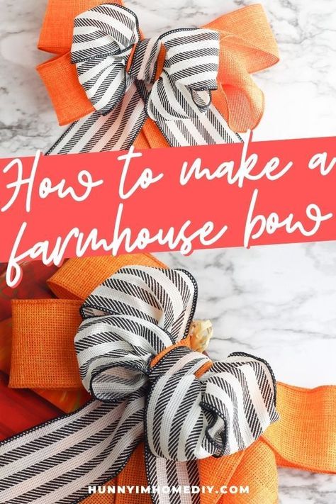 This easy DIY wreath bow is perfect for DIY wreaths for the front door, DIY wreath crafts, and wreath ideas. Burlap bow DIY easy. Farmhouse bows for wreath. Burlap bows for wreaths. Farmhouse bow DIY. Burlap bow for wreath DIY. Farmhouse bow tutorial. How to tie a farmhouse bow. How to make a farmhouse bow. Easy farmhouse bow for wreath. Diy Bow Christmas, Goonies Party, Wood Wreaths, Farmhouse Bow, Pinecone Flowers, Diy Wreath Bow, Bow Craft, Christmas Bows Diy, Farmhouse Style Wreath