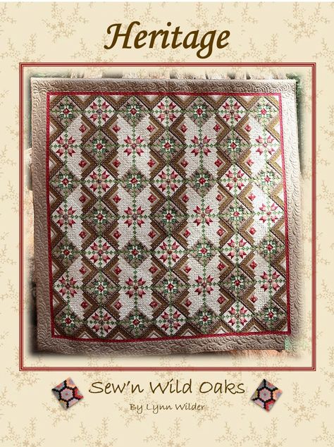 Heritage pattern - in between stitches.com Appalachian Quilt Patterns, Large Log Cabin Quilt Block Pattern, Log Cabin Variation Quilt Patterns, Log Cabin Quilt With Sashing, Fabric Requirements For Log Cabin Quilt, Hand Quilting Patterns, Log Cabin Quilt Blocks, Heart Quilt Pattern, Jelly Roll Quilt Patterns