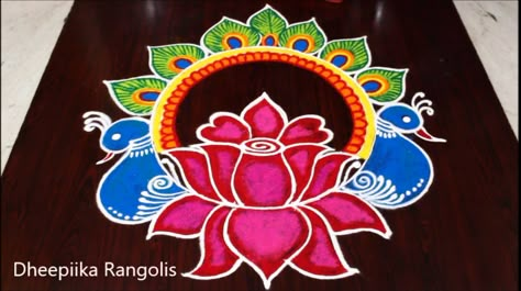 Free Hand Rangoli Designs With Colours, Colour Kolam, Rangoli Designs For Competition, Pongal Kolam, New Year Rangoli, Easy Rangoli Designs Videos, Word Family Worksheets, Rangoli Designs Simple Diwali, Rangoli Designs Photos