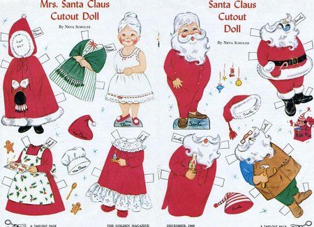 (⑅ ॣ•͈ᴗ•͈ ॣ)                                                            ✄santa paper dolls Christmas Paper Dolls, Free Printable Paper Dolls, Paper Toy, Paper Dolls Printable, Vintage Paper Dolls, Holiday Paper, 3d Christmas, Hello Dolly, Mrs Claus