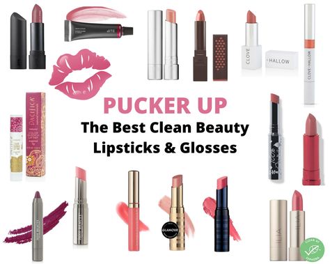 Pucker Up This Valentine’s Day: Best Clean Beauty Lipsticks and Glosses – Life's My Party Non Toxic Lipstick, Clean Lip Gloss, Clean Lipstick, Lipstick And Lipgloss, Drugstore Lips, Lipstick Brands, Beauty Lipstick, Lip Glosses, Pink Lipstick