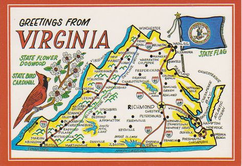 Virginia Poster, Sequoia National Park Camping, Bermuda Island, Warrenton Virginia, Winchester Virginia, Virginia Map, Williamsburg Bridge, Virginia Is For Lovers, Lake Beach