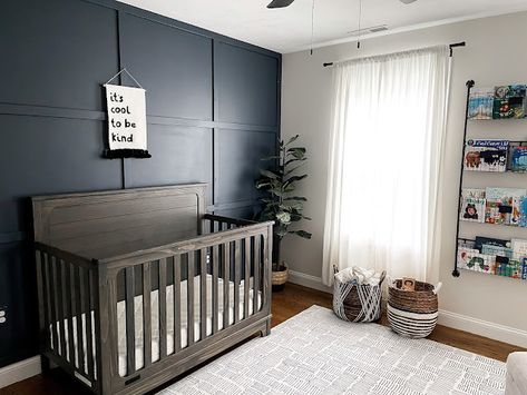 Hale Navy Nursery, Boy Nursery White Furniture, Blue And Black Nursery, Modern Baby Boy Nursery Room Ideas, Navy Nursery Neutral, Navy Blue And Grey Nursery, Simple Baby Boy Nursery, Navy Blue Baby Room, Navy Blue Nursery Boy