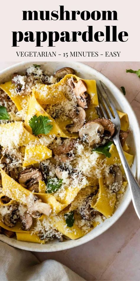 Parpadelle Recipes, Mushroom Pappardelle, Pappardelle Recipe, Craving Carbs, Tagliatelle Pasta, Pappardelle Pasta, Healthy Pasta, Yummy Pasta Recipes, Mushroom Pasta