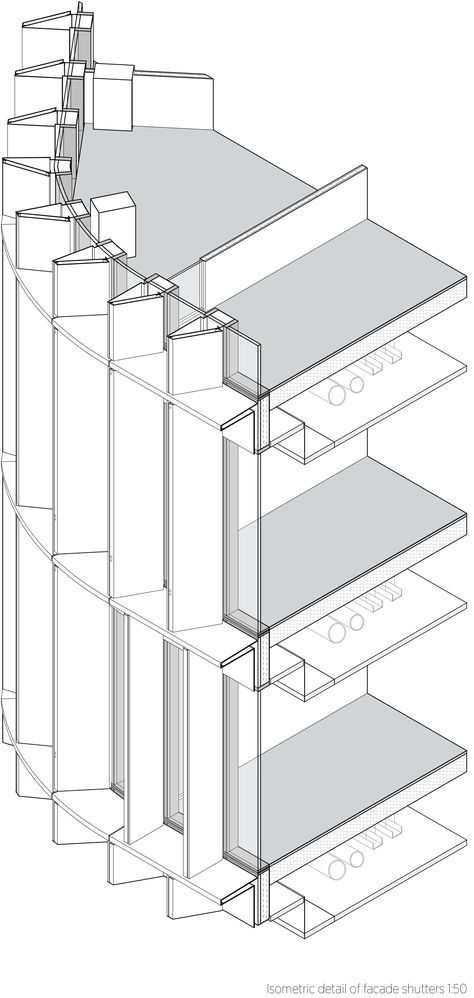 Image 68 of 81 from gallery of The Maersk Tower / C.F. Møller Architects. Photograph by C.F. Møller Architects Copper In Architecture, Facade Engineering, Atrium Design, Building Skin, Building Extension, Hotel Facade, Facade Material, Facade Architecture Design, Architectural Engineering