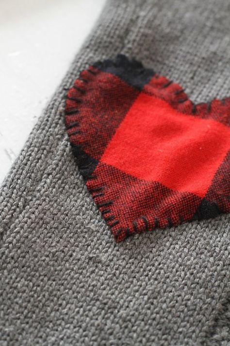 Wear Your Heart On Your Sleeve: DIY Elbow Patches — Apartment Therapy Tutorials Patches On Sweater, Patched Clothing, Heart On Your Sleeve, Diy Clothes Refashion, Patches Fashion, Heart Patches, Upcycled Clothing, Eye Roll, Vintage Diy