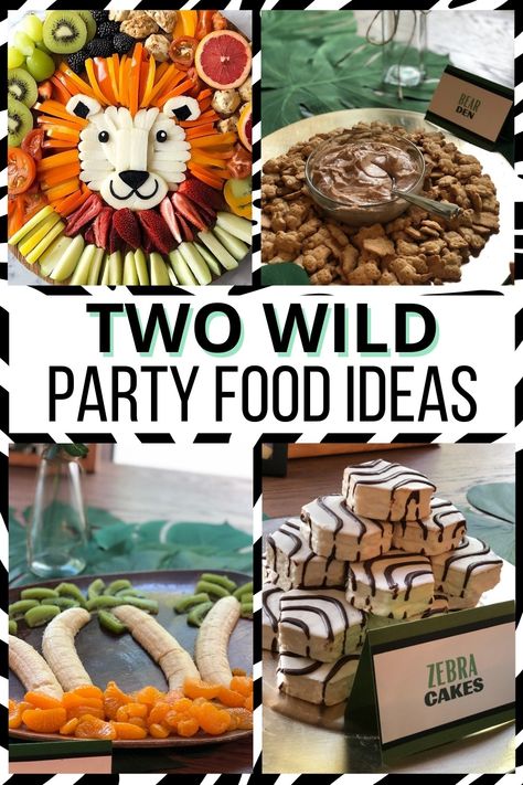 Planning a jungle safari birthday? Check out these fun safari birthday party food ideas for your favorite party animal! From fruit trays to cookies and desserts to drinks like jungle juice, these creative jungle theme food ideas and safari snacks are a hit for any boy or girl birthday party! Celebrate your little wild one’s next zoo birthday party with these winning jungle theme birthday food ideas. Two Wild Party Food, Safari Food Ideas, Jungle Theme Food Ideas, Jungle Theme Food, Safari Birthday Party Food, Safari Snacks, Jungle Safari Birthday Party, Birthday Food Ideas, Party Animal Birthday