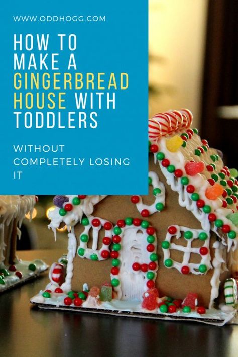 AD | Tips for making a gingerbread house with toddlers. Make a fun family Christmas tradition with these tips for baking with kids #christmas #gingerbreadhouse #toddlers Gingerbread House Easy Kids, Gingerbread House For Toddlers, Toddler Gingerbread House, Kids Gingerbread House, Making A Gingerbread House, Easy Gingerbread House, Ginger Bread House Diy, Make A Gingerbread House, Toddler Craft