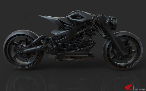 HONDA Neo Fighter concept drawing Cafe Racer Concept, Futuristic Cafe, Batman Bike, Modern Cafe Racer, Custom Bikes Cafe Racers, Cafe Racer Design, Bike Sketch, Cafe Racer Style, Motorbike Design