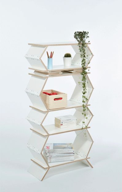 Stockwerk Foldable Bookcase Foldable Shelf, Collapsible Shelves, Bookcase Design, Wood Bookshelves, Fall Handbags, Shelf Design, Design Milk, Flat Pack, Book Shelf