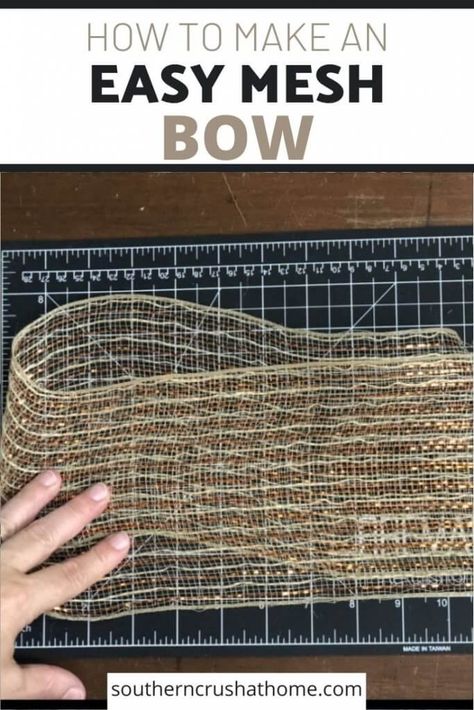 How To Make A Bow Out Of Burlap, How To Make Fancy Bows For Wreaths, How To Make A Bow Without Wire, Mesh Bows For Gifts, Large Mesh Bows How To Make, Diy Mesh Bows Tutorials How To Make, Mesh Ribbon Bows How To Make, How To Make A Bow Out Of Deco Mesh, Outdoor Wreath Bows