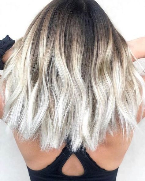 Highlights With Money Piece Short Hair, I’ve Blonde Balayage, Shoulder Length Short Hairstyle Women, Ombre Melt Hair, Cute Short Hair Colors, Hair Styles For 2023 For Women, Titanium Blonde Hair, Icy Blonde Money Piece, Short Ombre Hair Brown To Blonde