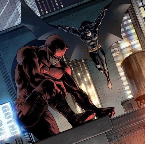 Dc And Marvel Crossover Art, Daredevil Artwork, Dc Comics Vs Marvel, Marvel And Dc Crossover, Daredevil Art, Daredevil Comic, Marvel Comic Universe, Marvel Vs Dc, Marvel Comics Art