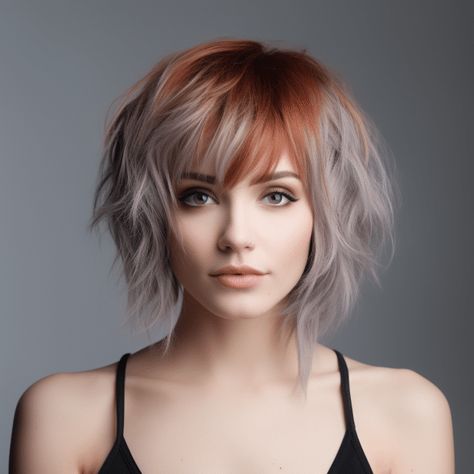 75 Trending Shag Haircut Ideas for 2023 Cool Grey Hairstyles, Short Haircuts Choppy Layers, Short Hair With Bangs For Thinning Hair, Edgy Shag Haircut With Bangs Short, Asymmetrical Edgy Hair, Short Haircuts For Women Wolf Cut, Asymmetrical Shag Haircut, Edgy Short Hair Cuts For Women, Asymmetrical Haircut With Bangs