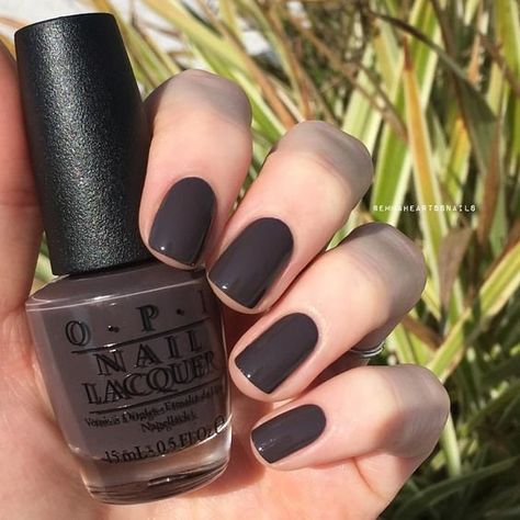 Opi Dark Gel Polish Colors, Opi Dark Colors, Opi Fall 2023 Collection, Opi Fall Colors, Dark Grey Nails, Dark Gel Nails, Dip Nail Colors, Grey Nail Polish, Pedi Ideas