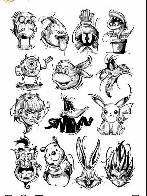 Bugs Bunny Drawing, Cartoon Tattoo Ideas, Pokemon Tattoos, Pokemon World, Animated Shows, Wrist Tattoo Designs, Surreal Tattoo, Cartoon Tattoo, Clover Tattoos