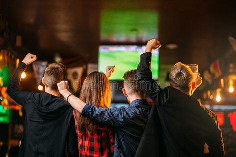 Friends watches football on TV in a sport bar. Fun friends watches football on T , #Affiliate, #sport, #bar, #Fun, #TV, #Friends #ad Football On Tv, Sports Pub, Sport Bar, Evil Person, Friends Drinks, Bar Stock, Tv Sport, Find Friends, Watch Football