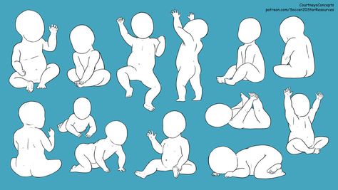 Baby Poses by CourtneysConcepts.deviantart.com on @DeviantArt Baby Sitting, Art Resources, Baby Poses, Baby Drawing, Foto Poses, Poses References, Figure Drawing Reference, Art Base, Art Poses