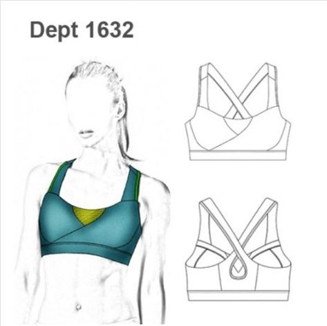 1632 Sports Bra | Textillia Diy Activewear, Croquis Fashion, Fashion Design Template, Fashion Illustrations Techniques, Bra Pattern, Illustration Fashion Design, Fashion Design Sketches, Diy Couture, Pole Dance