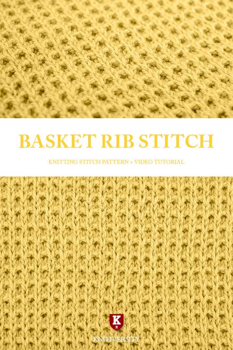 Waffle Knitting Pattern, Waffle Knit Stitch Pattern, Waffle Stitch Knitting Pattern, Waffle Stitch Knit, Waffle Knit Pattern, Basket Stitch Knitting, Knit Ribbing Stitch Patterns, Textured Knitting Stitches, Waffle Stitch Knitting