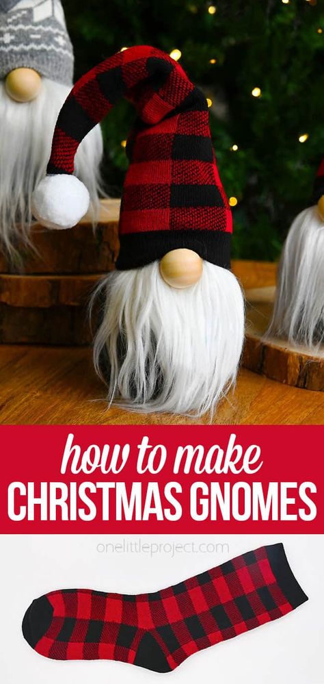 Quick And Easy Christmas Crafts, Diy Gnome Doll, Craft For Older Kids, Diy Christmas Gnomes, Adult Arts And Crafts, Gnome Christmas Ornaments, Gnomes To Make, One Little Project, Gnome Craft