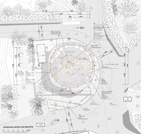 Circular Plan, School Site, Ehime, Tree House Designs, Public Architecture, Project Site, Architecture Model Making, Site Plans, Traditional Building