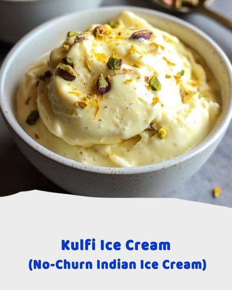 PrintCooking | Kulfi Ice Cream (No-Churn Indian Ice Cream) | Facebook Afghan Ice Cream, Kulfi Ice Cream Photography, Ice Cream Indian, Rajbhog Ice Cream, Kulfi Ice Cream, Indian Pistachio Ice Cream, Indian Ice Cream, Ice Cream Ingredients, Whipping Cream