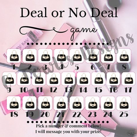 deal or no deal Mary Kay Deal Or No Deal Game, Deal Or No Deal Game Ideas, Deal Or No Deal Game, Mary Kay Party Games, Mary Kay Online Party, Mary Kay Games, Mary Kay Facebook Party, Mary Kay Printables, Mary Kay Office