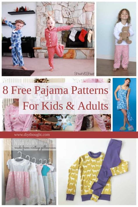 5 Of The Best Free Robe Patterns - diy Thought Toddler Pajamas Pattern, Kids Pajamas Pattern, Girls Pajamas Pattern, Toddler Sewing Patterns, Patterns For Kids, Toddler Patterns, Kids Flannel, Crochet Baby Dress Pattern, Pajama Pattern