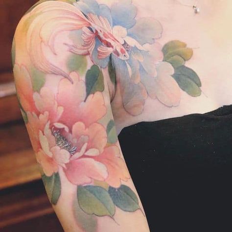 120 Pretty And Girly Half-Sleeve Tattoo Ideas For Females Pastel Tattoo, Forever Tattoo, Watercolor Tattoo Flower, Inspiration Tattoos, Geniale Tattoos, Symbol Tattoos, Sleeve Tattoos For Women, Henna Tattoo Designs, Half Sleeve Tattoo