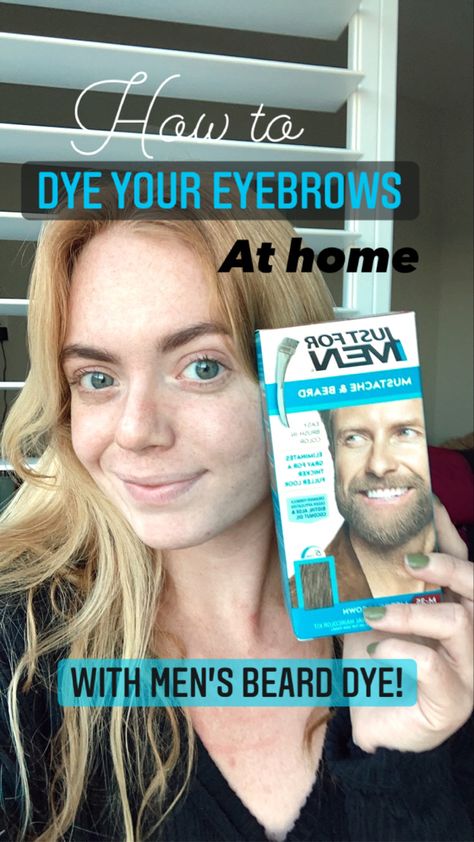 How to dye your eyebrows at home using men’s beard dye. Step by step tutorial. Eyebrows Dye Color, Home Eyebrow Tinting, Brow Tutorial For Blondes, Diy Tint Eyebrows At Home, Diy Dye Eyebrows At Home, Brow Dye Before And After, Eyebrow Dye Before And After, Dyeing Eyebrows At Home, Tint Brows At Home