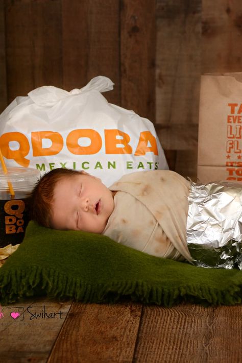 This Newborn Had a Qdoba-Themed Photo Shoot, and Now I Have Baby Fever and a Burrito Craving Photoshoot Newborn, Monthly Baby Pictures, Monthly Baby, Rich Dad Poor Dad, Newborn Lifestyle Session, Photoshoot Themes, Newborn Lifestyle, Photography Newborn