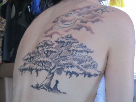 Tattoo Chronicles: Part Trois | Trust Your Journey Bodhi Tree Tattoo, Tree Tattoo Meaning, Tree Sleeve Tattoo, Tree Tattoo Arm, Tree Tattoo Back, Girl Back Tattoos, Branch Tattoo, Tree Tattoo Designs, Bodhi Tree