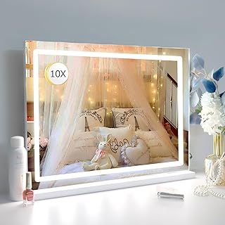 Makeup Mirror With Lights Wall Mounted, Vanity With Lighted Mirror, Makeup Vanity Mirror With Lights, Vanity Mirror With Lights, Smart Mirror, Makeup Vanity Mirror, Bedroom White, Vanity Mirrors, Lighted Mirror